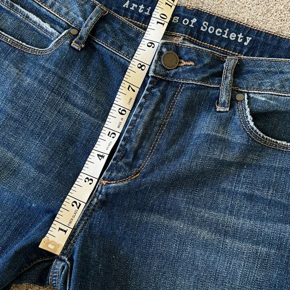 Articles of Society Suzie Lucia Bohemian Step Crop Flare Blue Denim Jeans - Picture 14 of 16